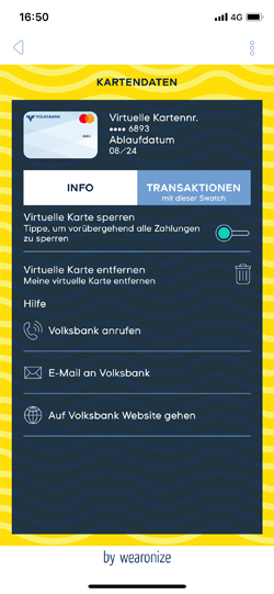 Screenshot Swatchpay Kartendaten